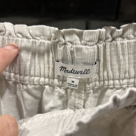 Women’s MADEWELL Melange Gray Corduroy Pull On Wide Leg Pants M *B2 - Picture 3 of 5